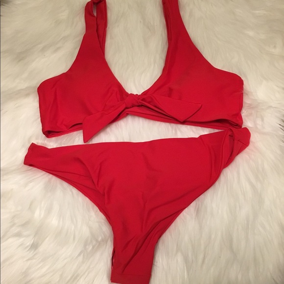 ‘Cindy’ Red Front Tie Bikini Set - Picture 5 of 7